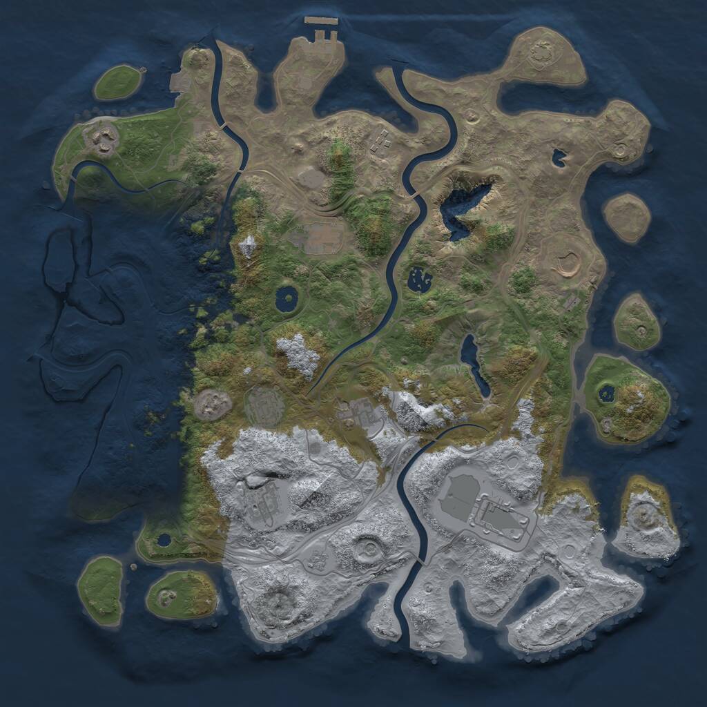 Rust Map: Procedural Map, Size: 4250, Seed: 1433359, 14 Monuments