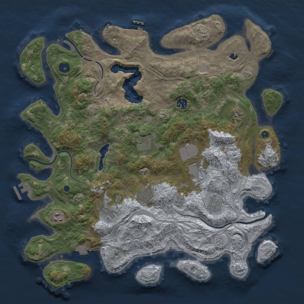 Rust Map: Procedural Map, Size: 4250, Seed: 3445323, 15 Monuments