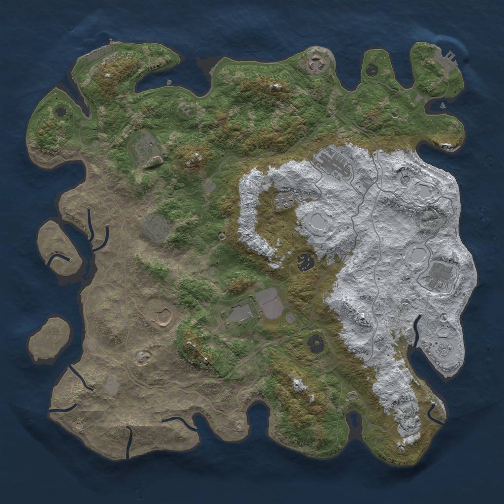 Rust Map: Procedural Map, Size: 4250, Seed: 5815520, 19 Monuments