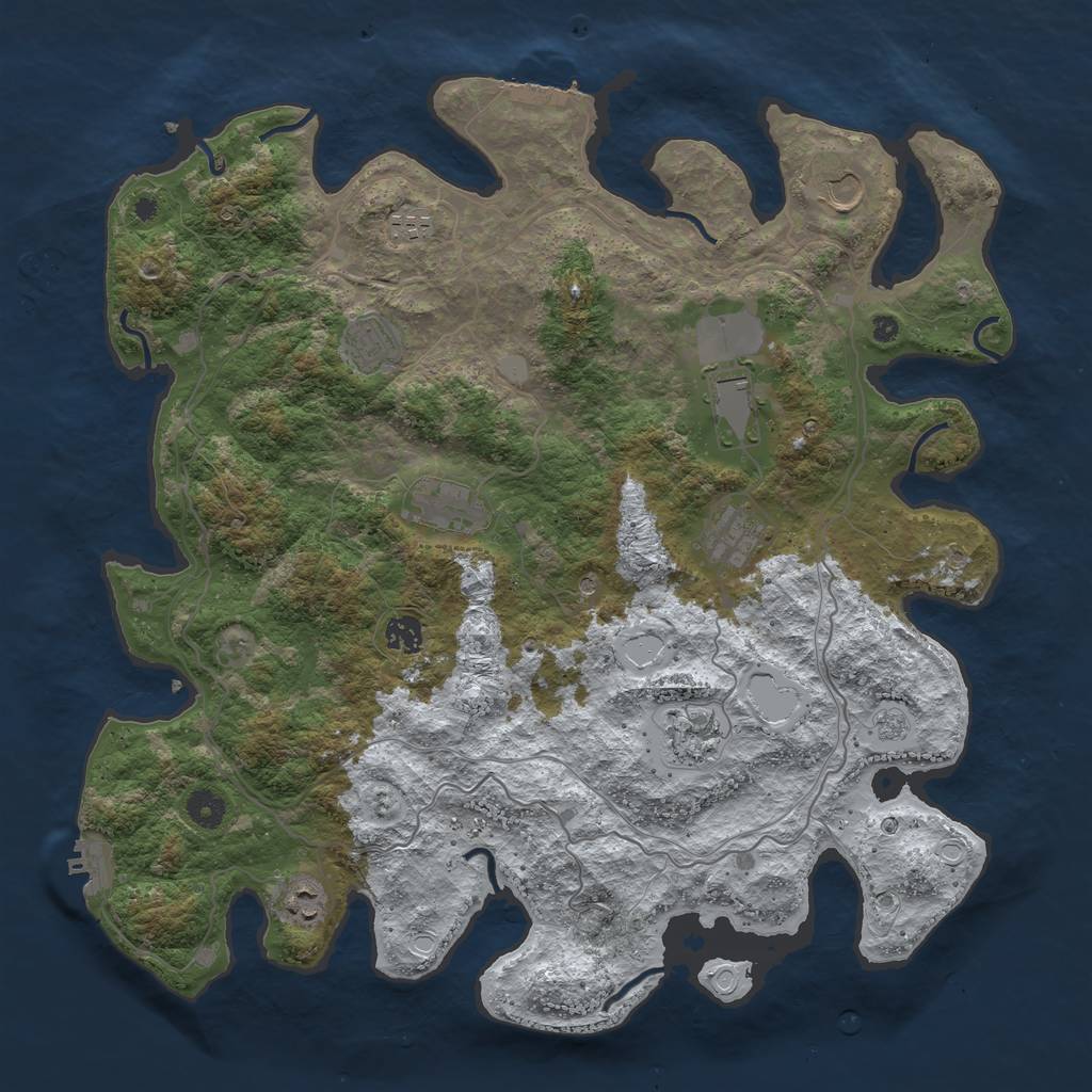Rust Map: Procedural Map, Size: 4250, Seed: 2952624, 18 Monuments
