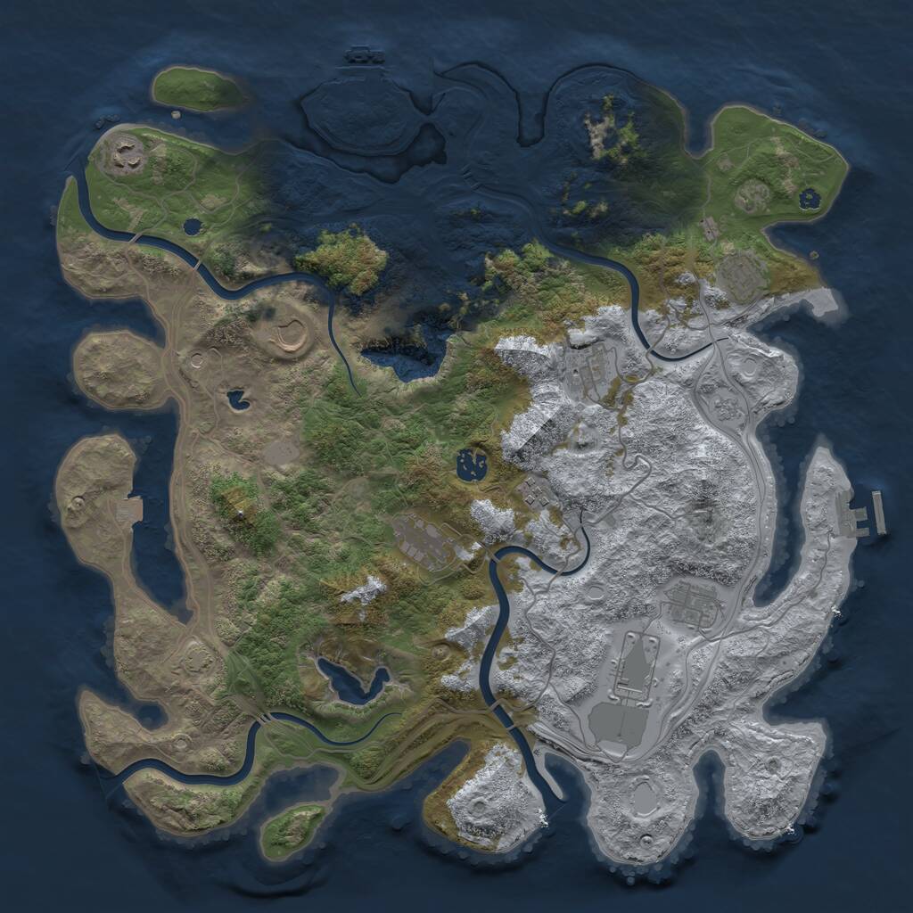 Rust Map: Procedural Map, Size: 4250, Seed: 6281255, 15 Monuments