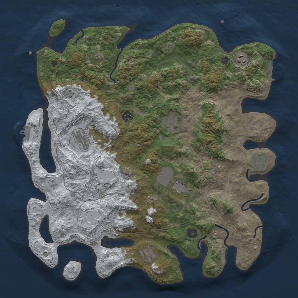 Rust Map: Procedural Map, Size: 4250, Seed: 5630438, 17 Monuments