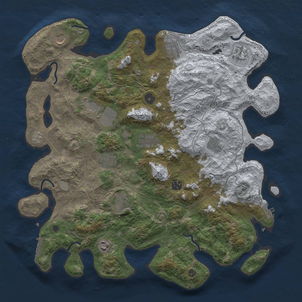 Rust Map: Procedural Map, Size: 4250, Seed: 6408384, 20 Monuments