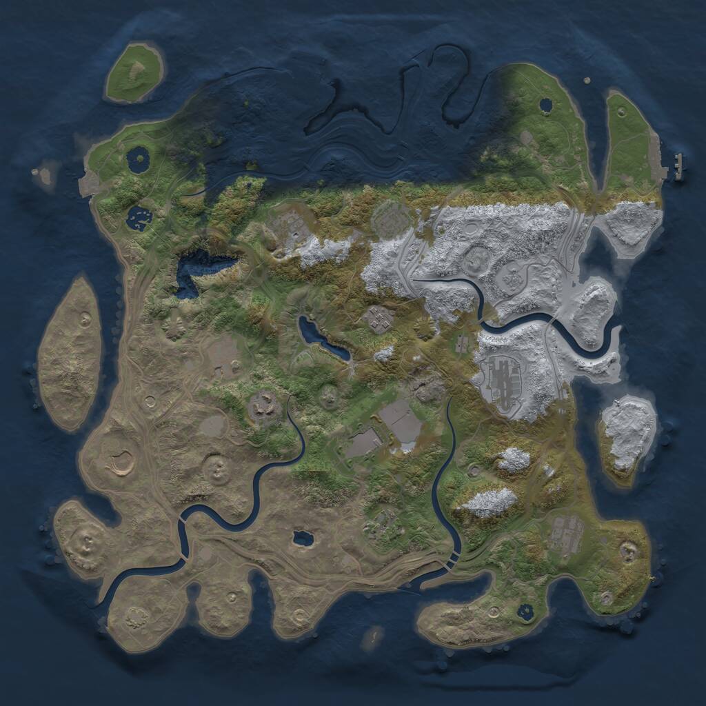 Rust Map: Procedural Map, Size: 4250, Seed: 4335683, 17 Monuments