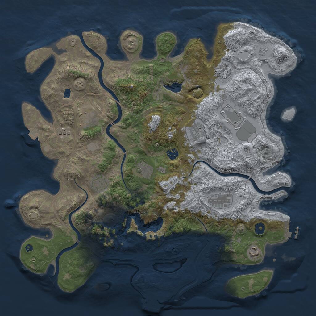 Rust Map: Procedural Map, Size: 4250, Seed: 2754479, 16 Monuments