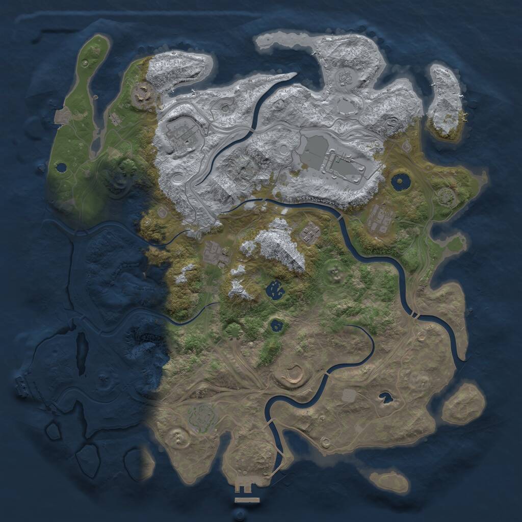 Rust Map: Procedural Map, Size: 4250, Seed: 3870600, 15 Monuments