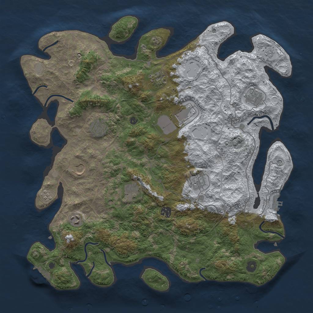 Rust Map: Procedural Map, Size: 4250, Seed: 6230121, 19 Monuments