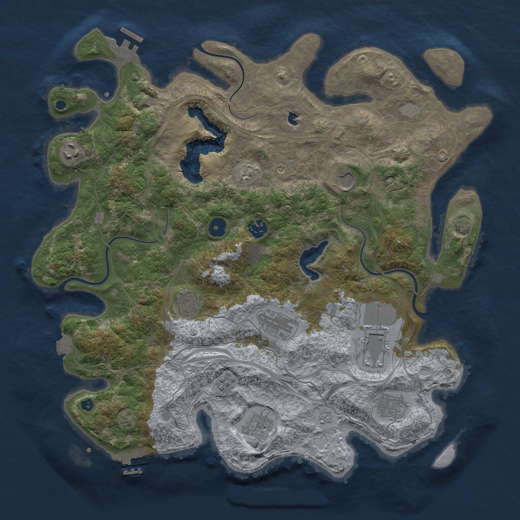 Rust Map: Procedural Map, Size: 4250, Seed: 3911816, 15 Monuments