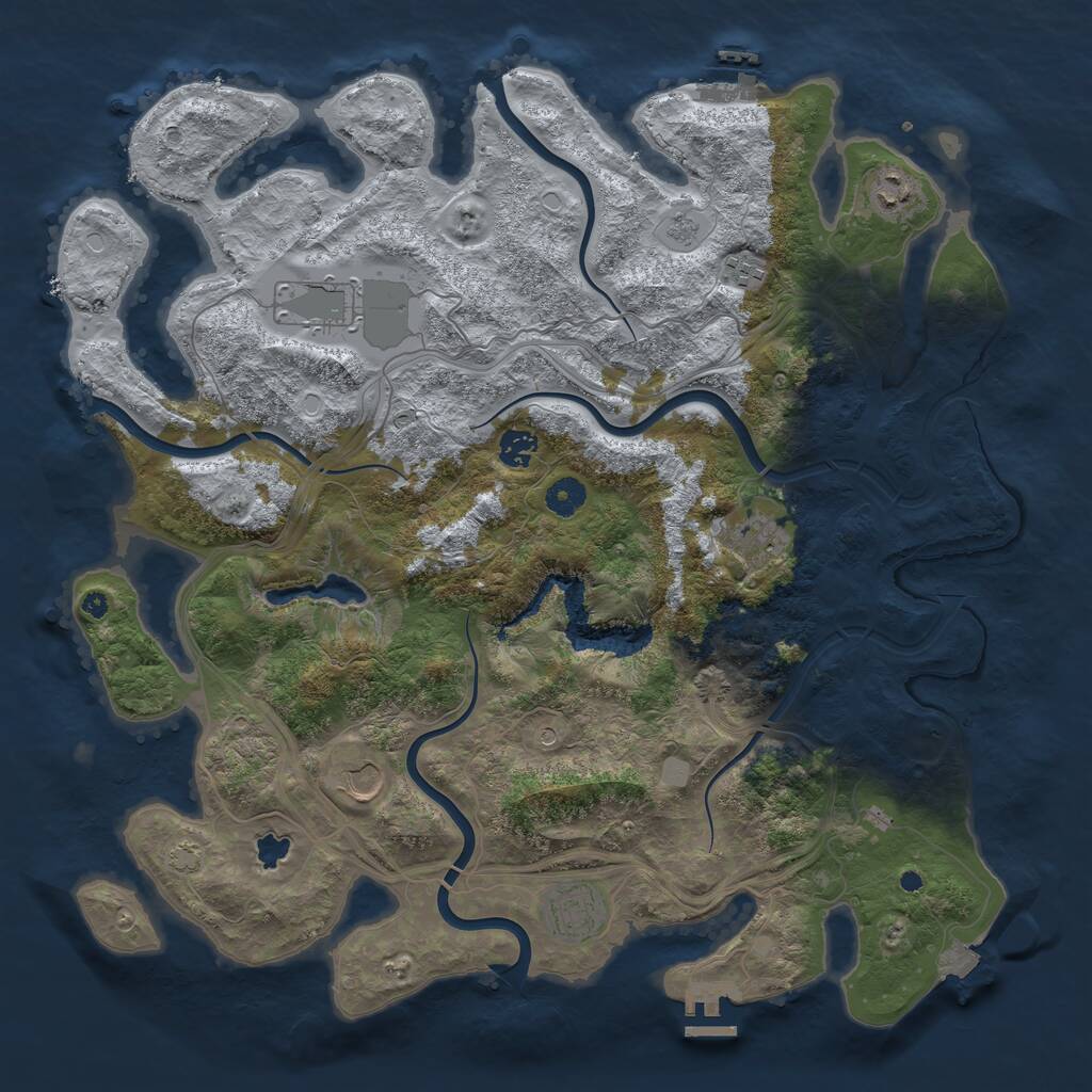 Rust Map: Procedural Map, Size: 4250, Seed: 1389871, 13 Monuments