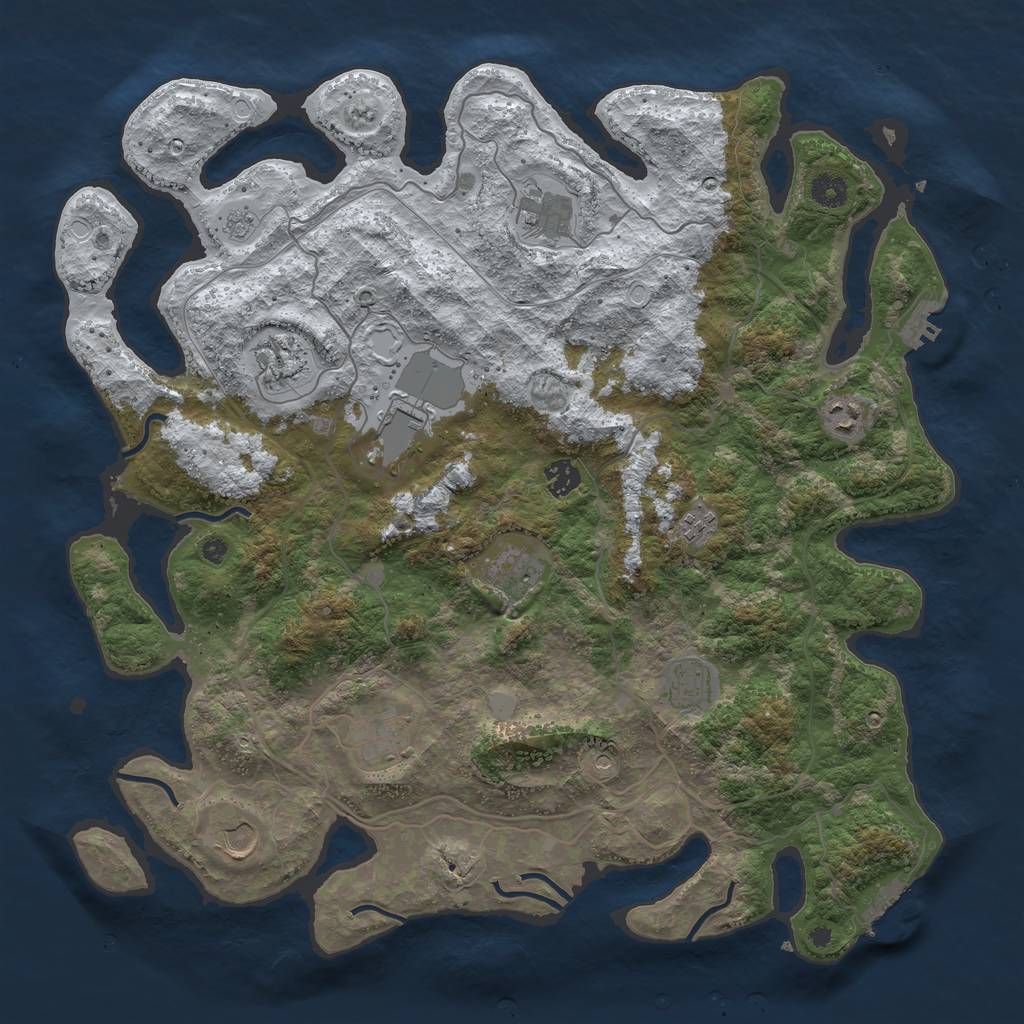 Rust Map: Procedural Map, Size: 4250, Seed: 1389871, 19 Monuments