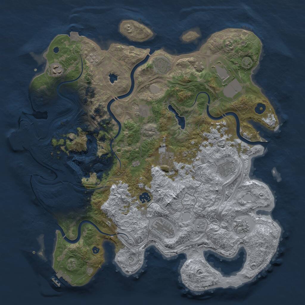 Rust Map: Procedural Map, Size: 4250, Seed: 3597668, 16 Monuments