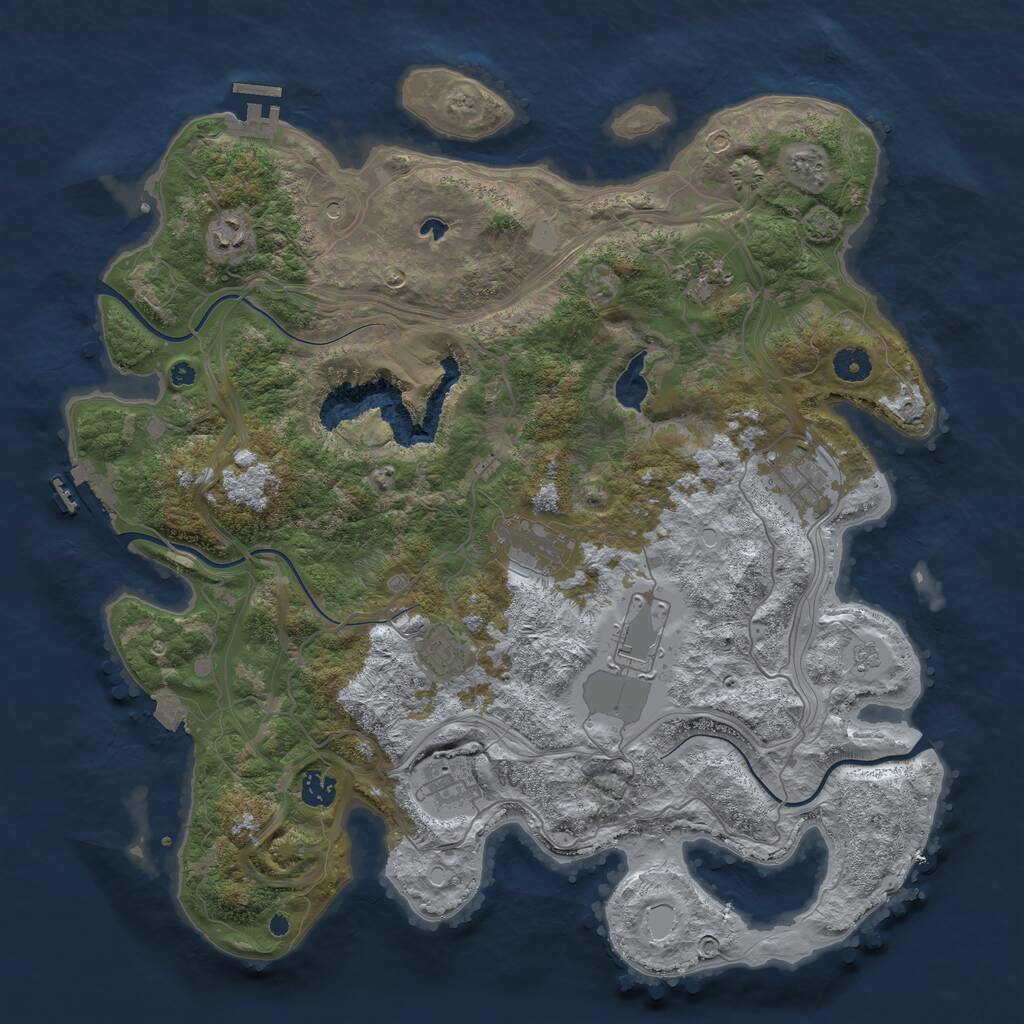 Rust Map: Procedural Map, Size: 4250, Seed: 3597668, 14 Monuments