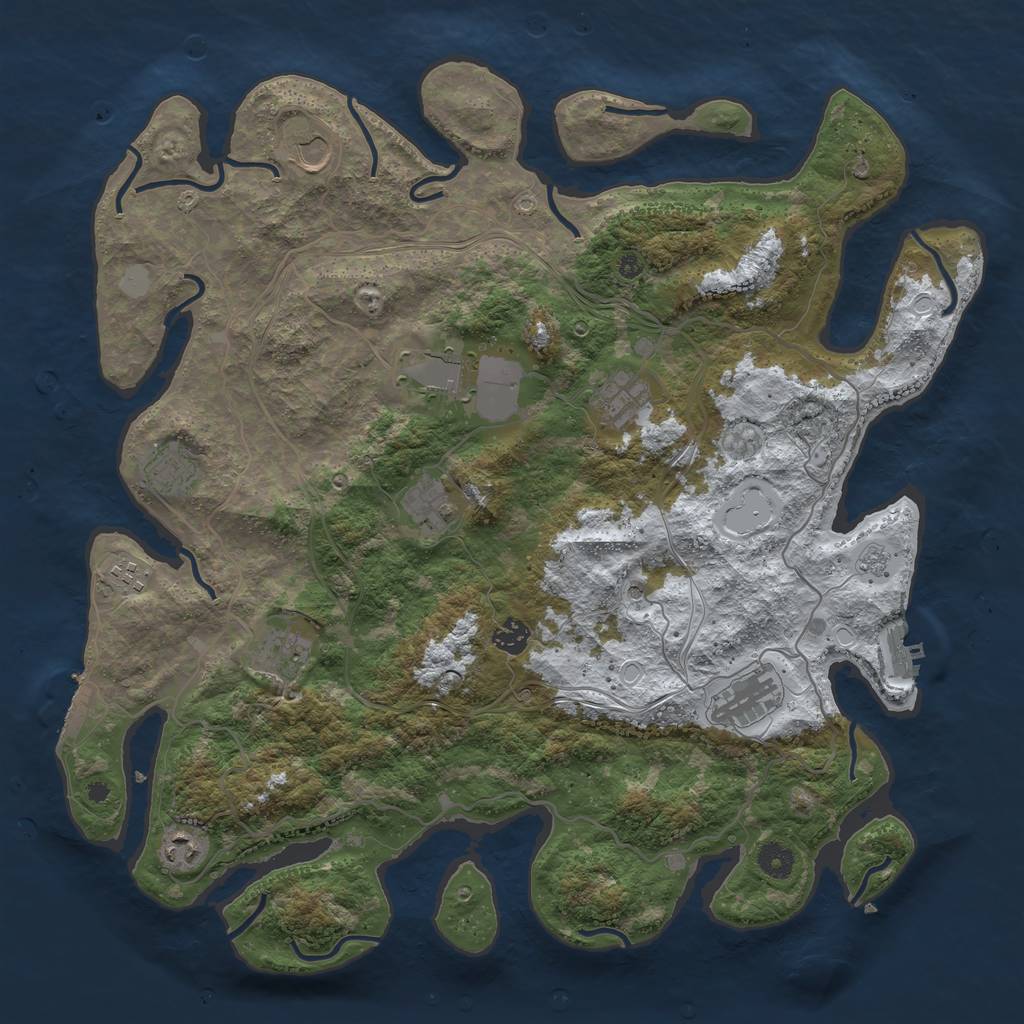 Rust Map: Procedural Map, Size: 4250, Seed: 1798458, 19 Monuments