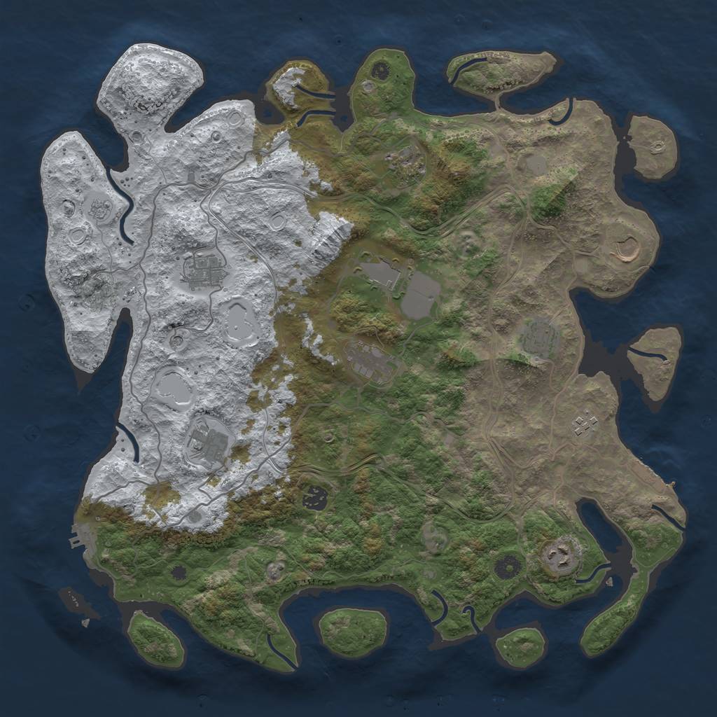 Rust Map: Procedural Map, Size: 4250, Seed: 4463084, 19 Monuments
