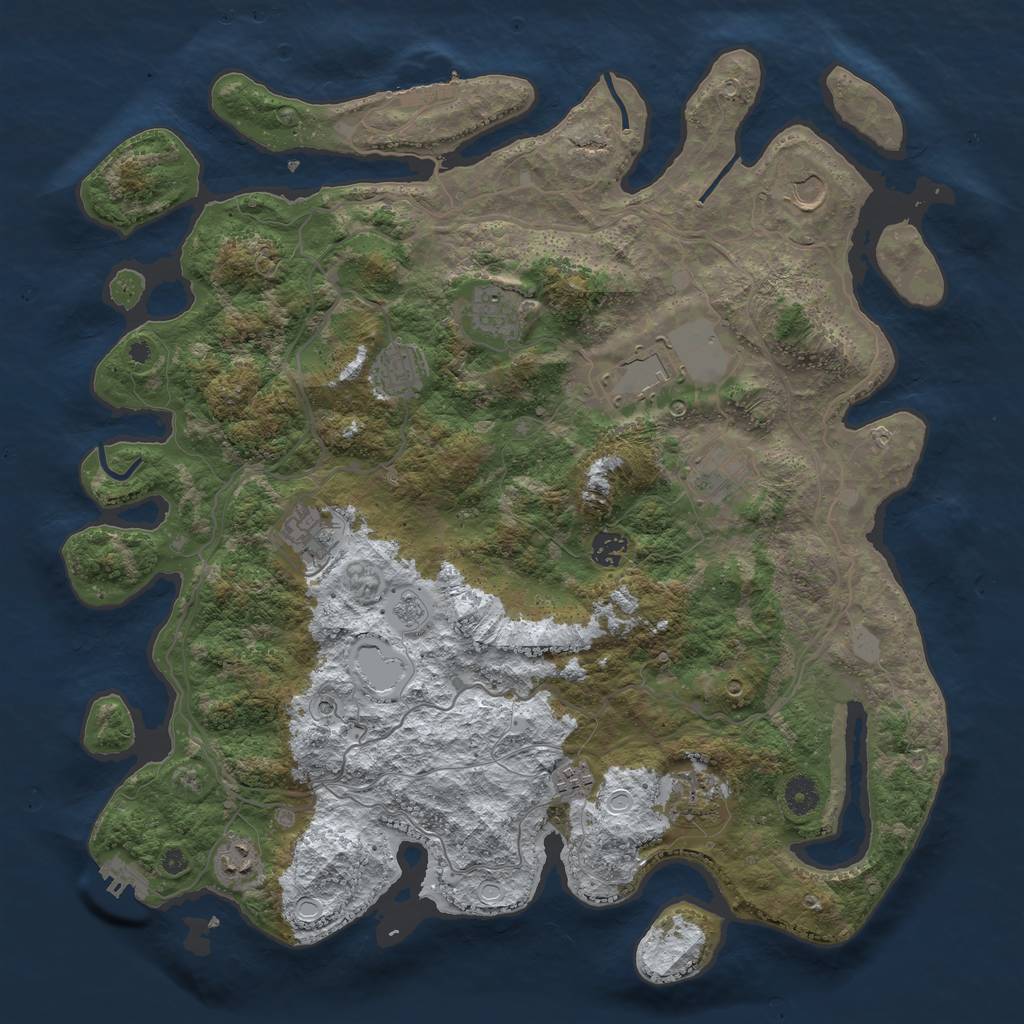 Rust Map: Procedural Map, Size: 4250, Seed: 47632, 19 Monuments