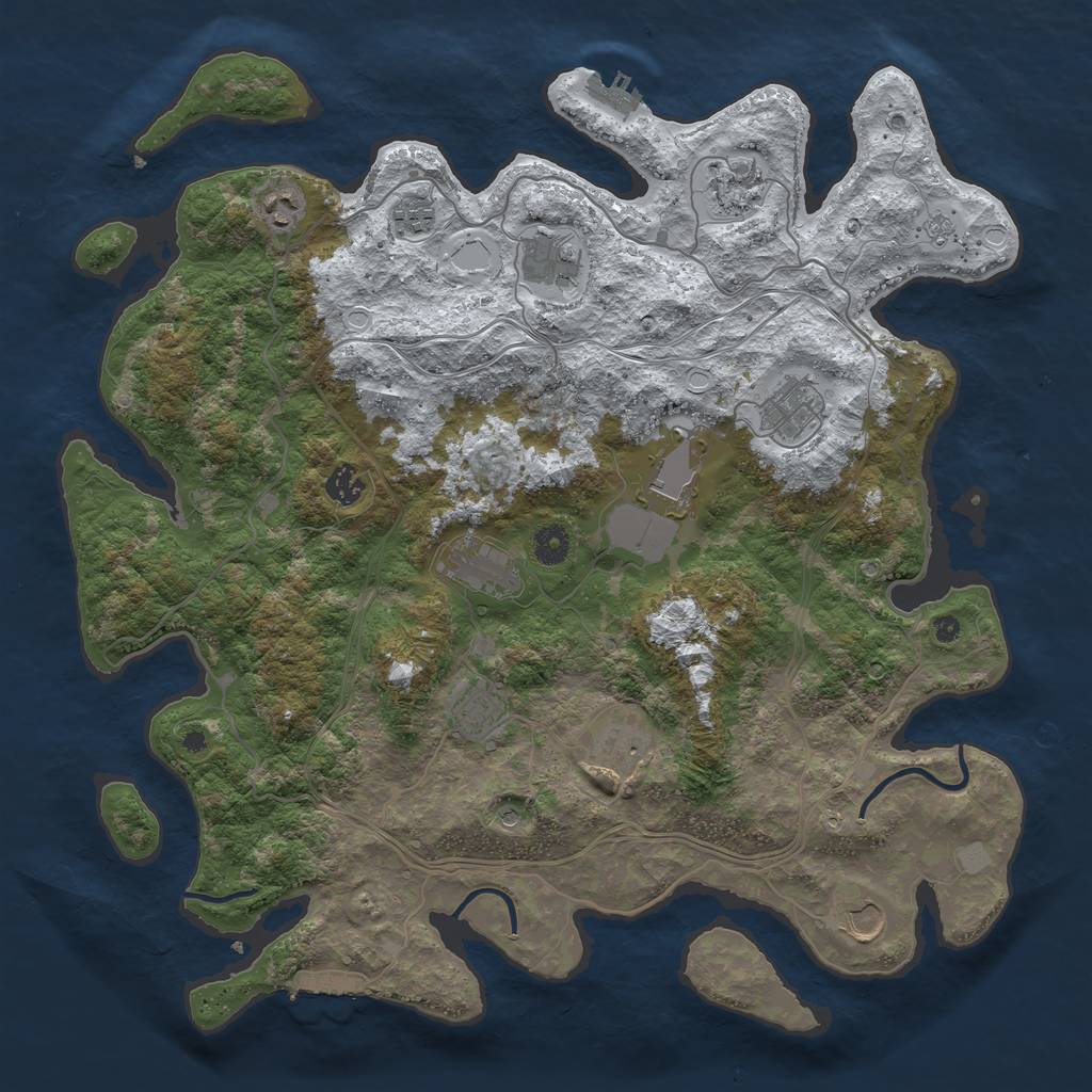 Rust Map: Procedural Map, Size: 4250, Seed: 3728039, 20 Monuments