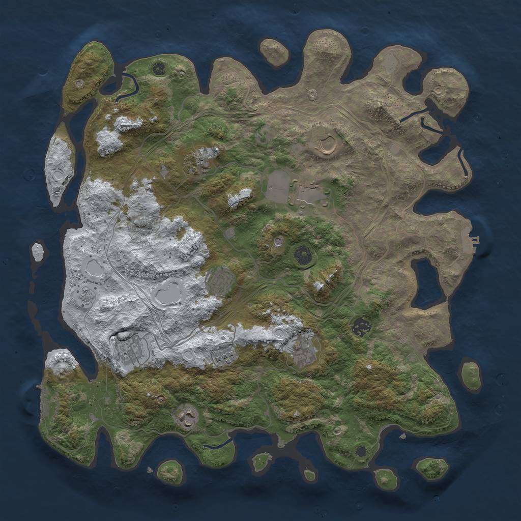 Rust Map: Procedural Map, Size: 4250, Seed: 1523414, 18 Monuments