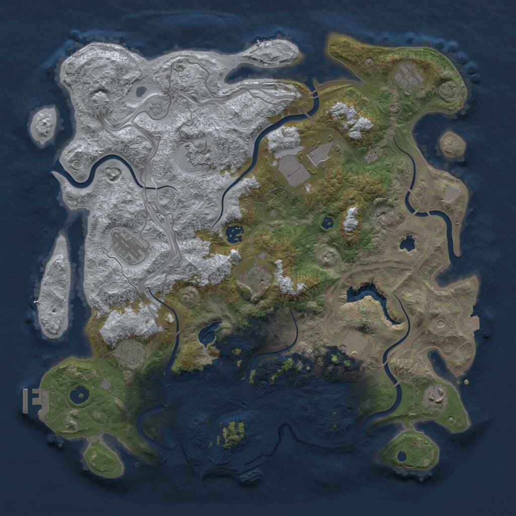 Rust Map: Procedural Map, Size: 4250, Seed: 2088756, 16 Monuments