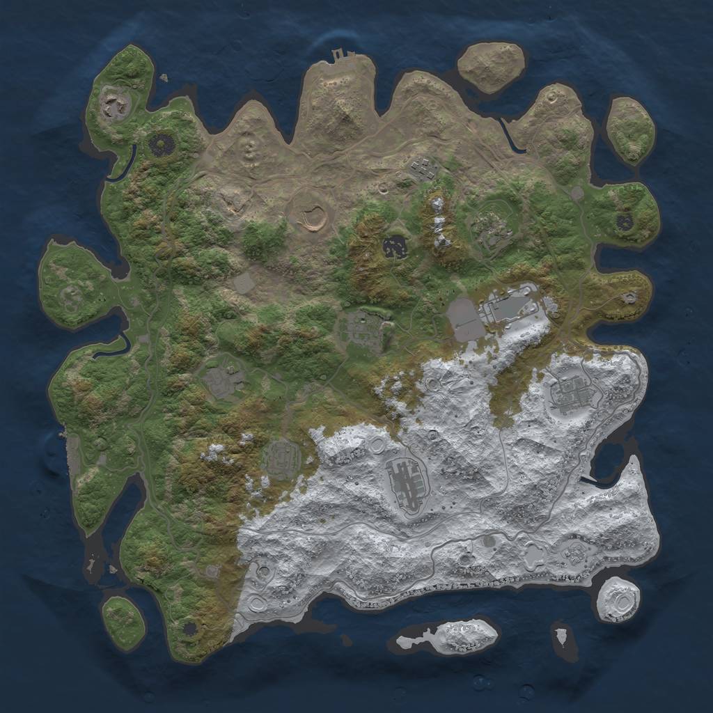 Rust Map: Procedural Map, Size: 4250, Seed: 4325106, 20 Monuments