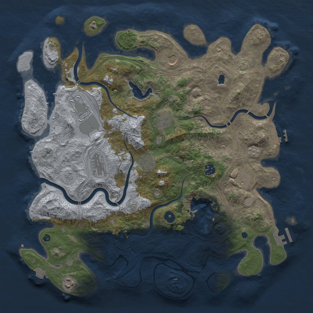 Rust Map: Procedural Map, Size: 4250, Seed: 2381216, 15 Monuments