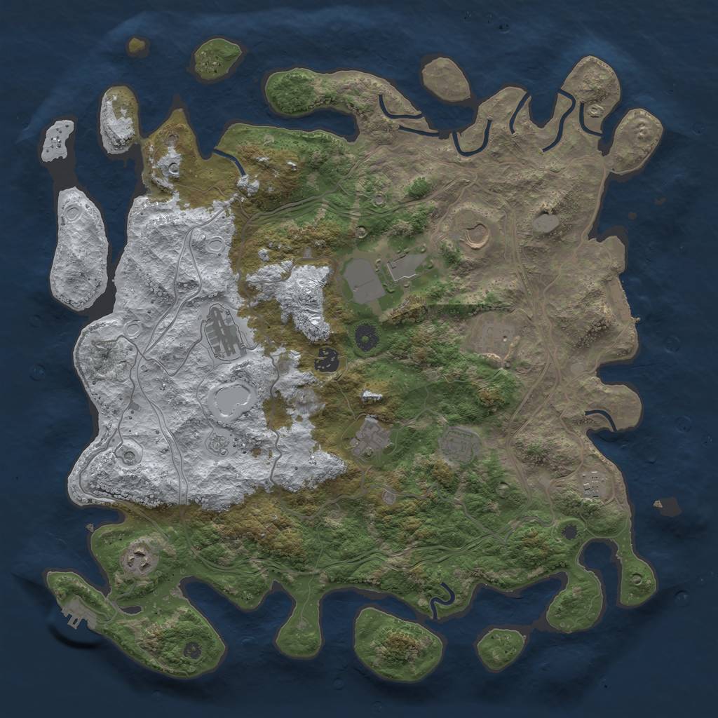 Rust Map: Procedural Map, Size: 4250, Seed: 2381216, 18 Monuments