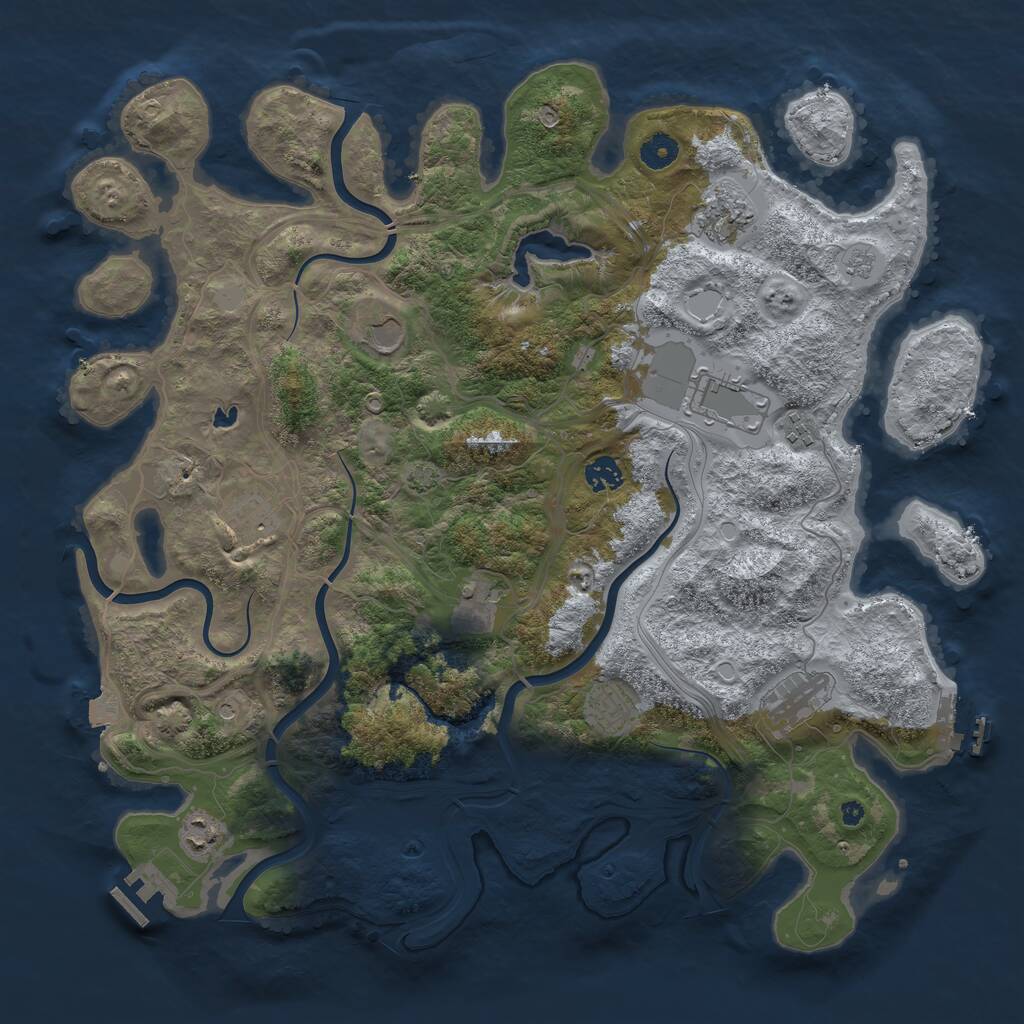 Rust Map: Procedural Map, Size: 4250, Seed: 4517676, 16 Monuments