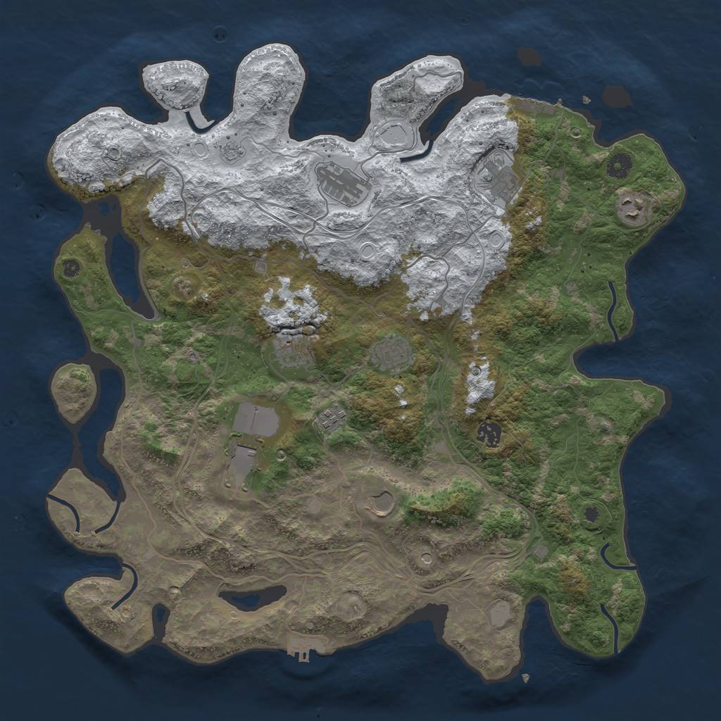 Rust Map: Procedural Map, Size: 4250, Seed: 3362485, 18 Monuments