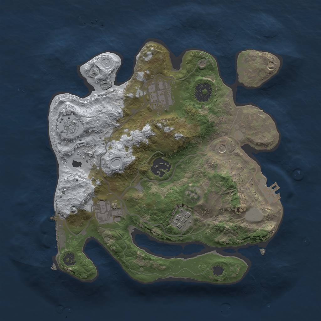 Rust Map: Procedural Map, Size: 2600, Seed: 2542, 13 Monuments