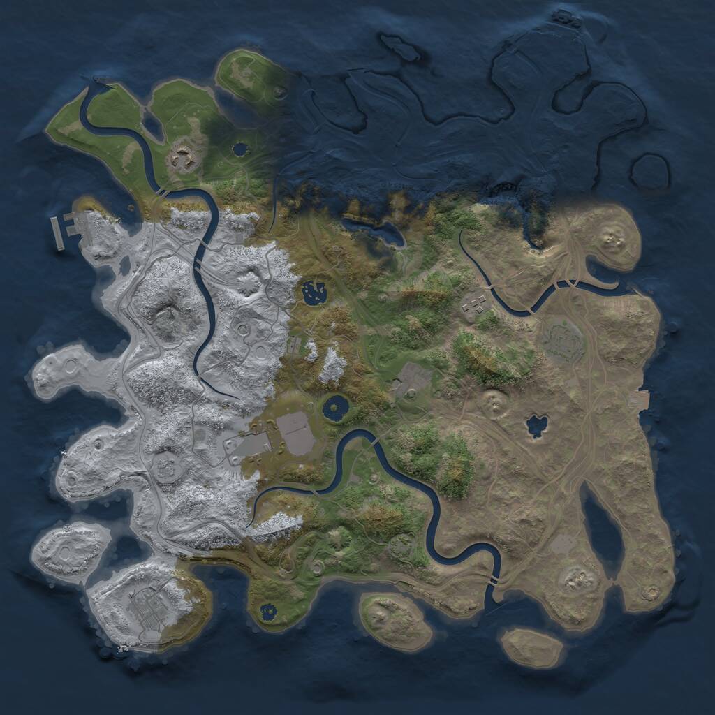 Rust Map: Procedural Map, Size: 4250, Seed: 1977466, 13 Monuments