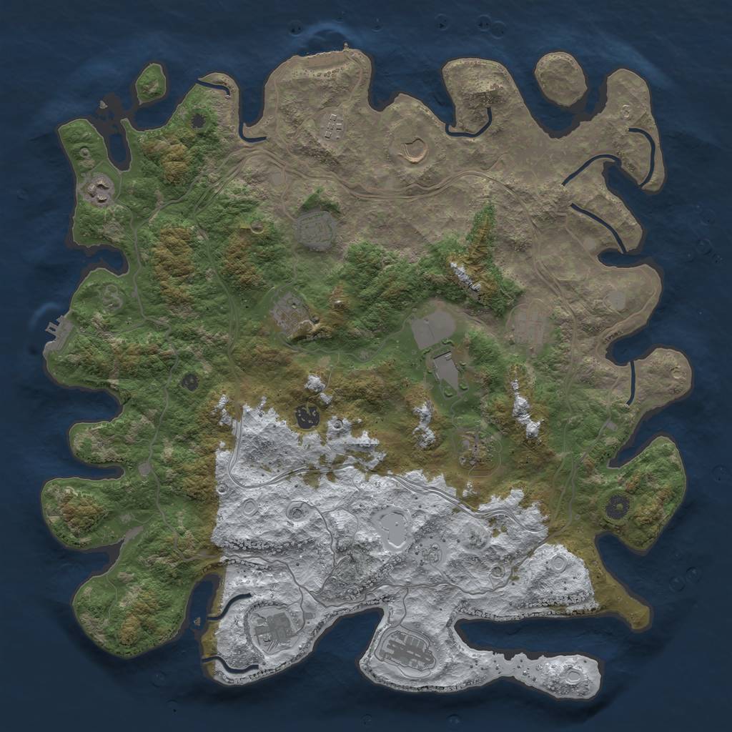 Rust Map: Procedural Map, Size: 4500, Seed: 2106, 20 Monuments