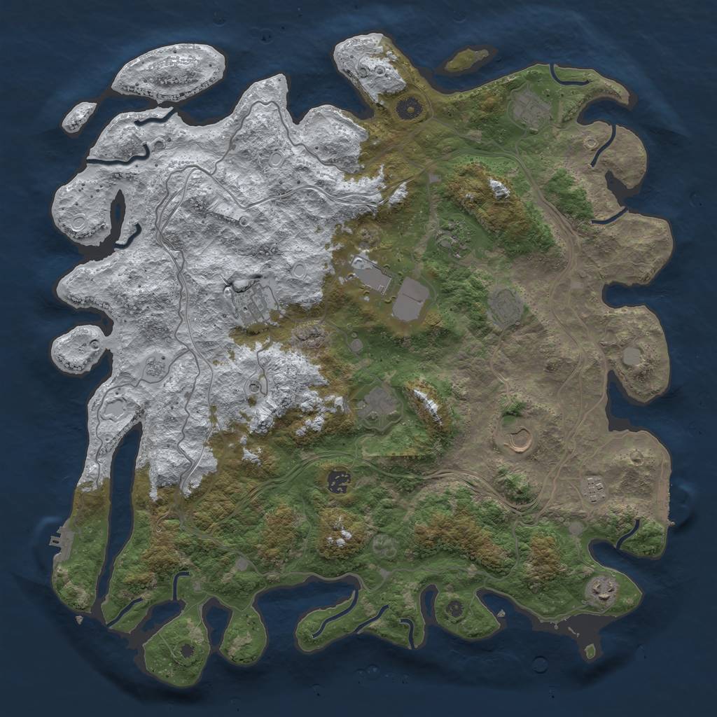 Rust Map: Procedural Map, Size: 4500, Seed: 4264499, 19 Monuments