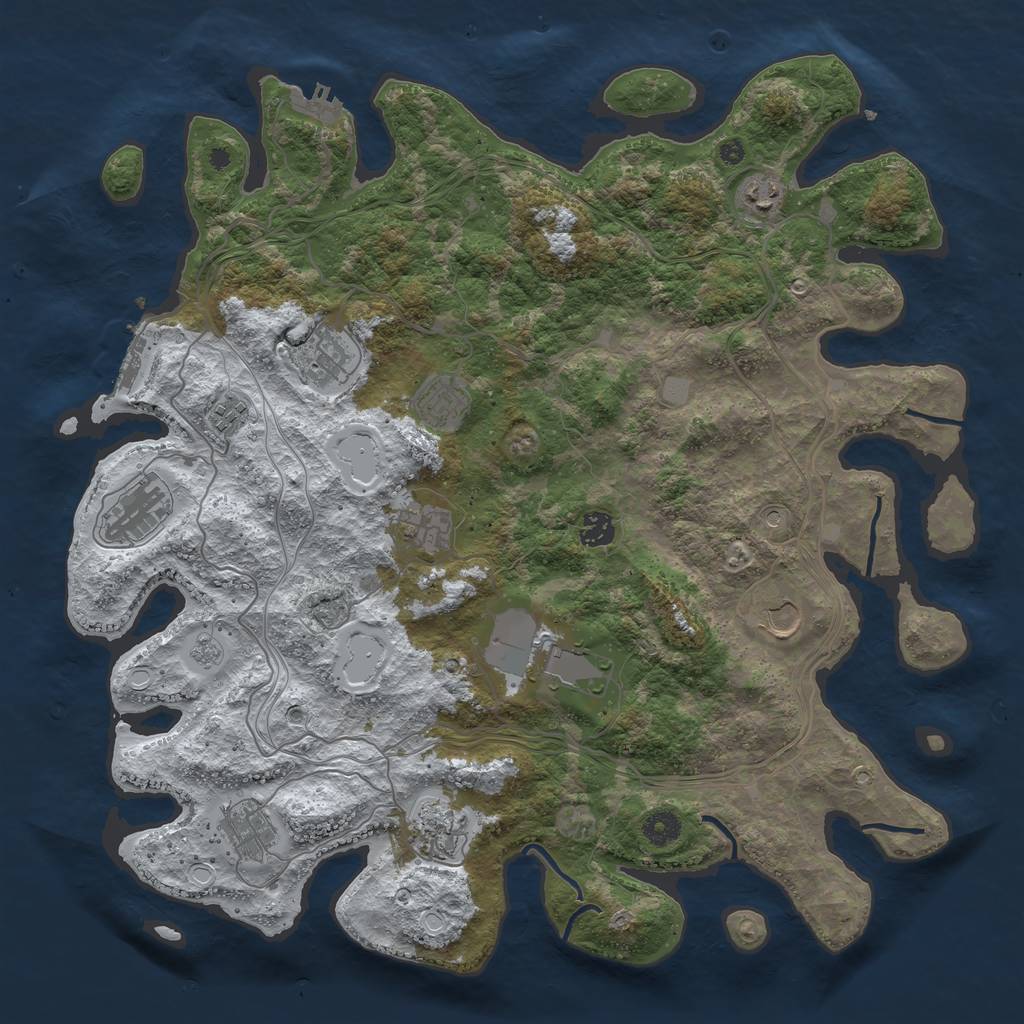 Rust Map: Procedural Map, Size: 4250, Seed: 2093592, 20 Monuments