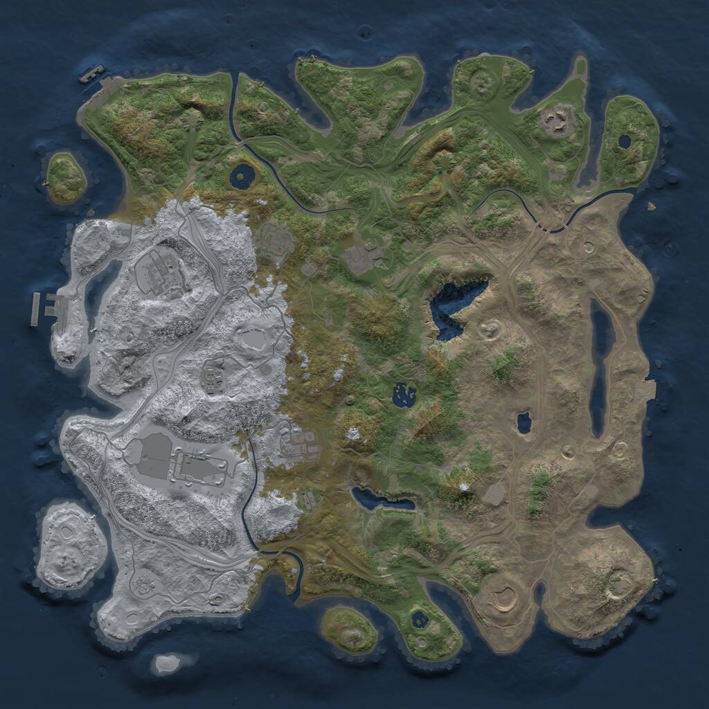 Rust Map: Procedural Map, Size: 4250, Seed: 20012, 15 Monuments