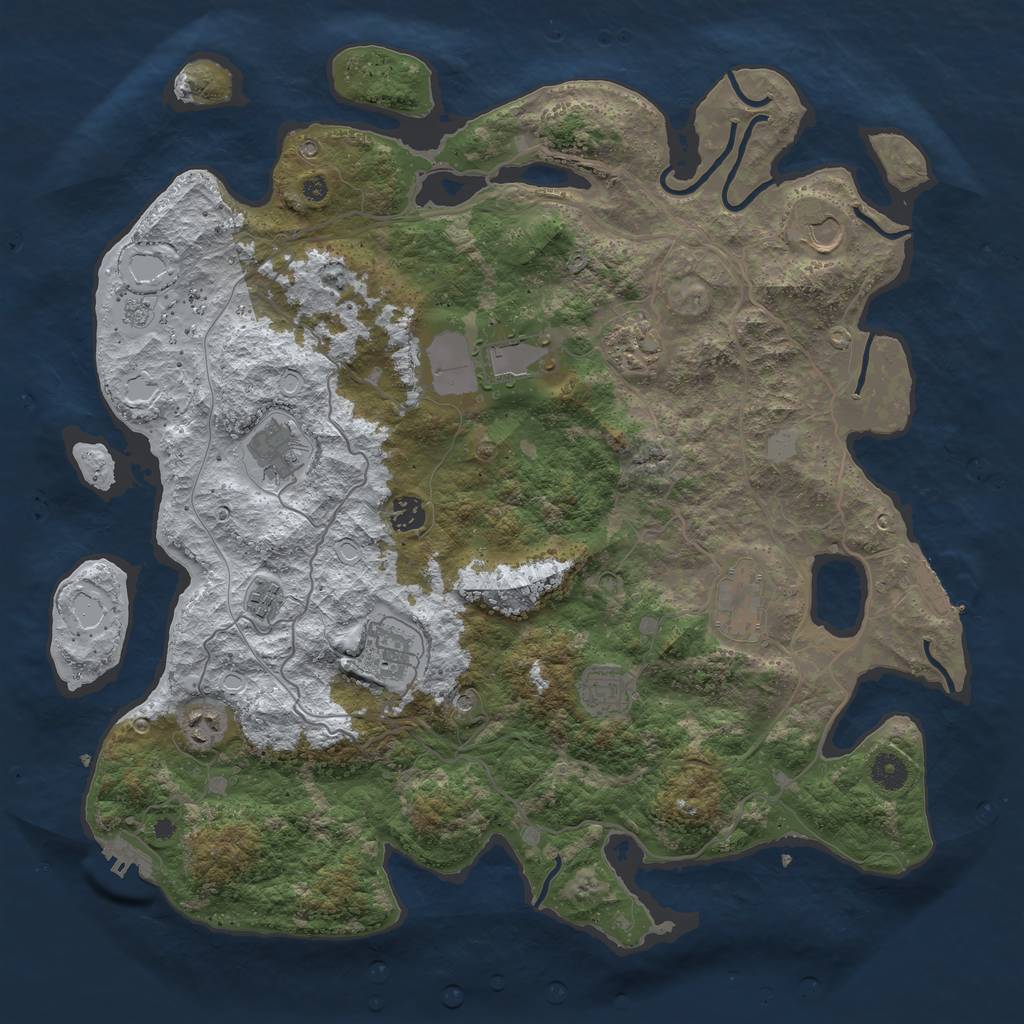 Rust Map: Procedural Map, Size: 4250, Seed: 1153971, 19 Monuments