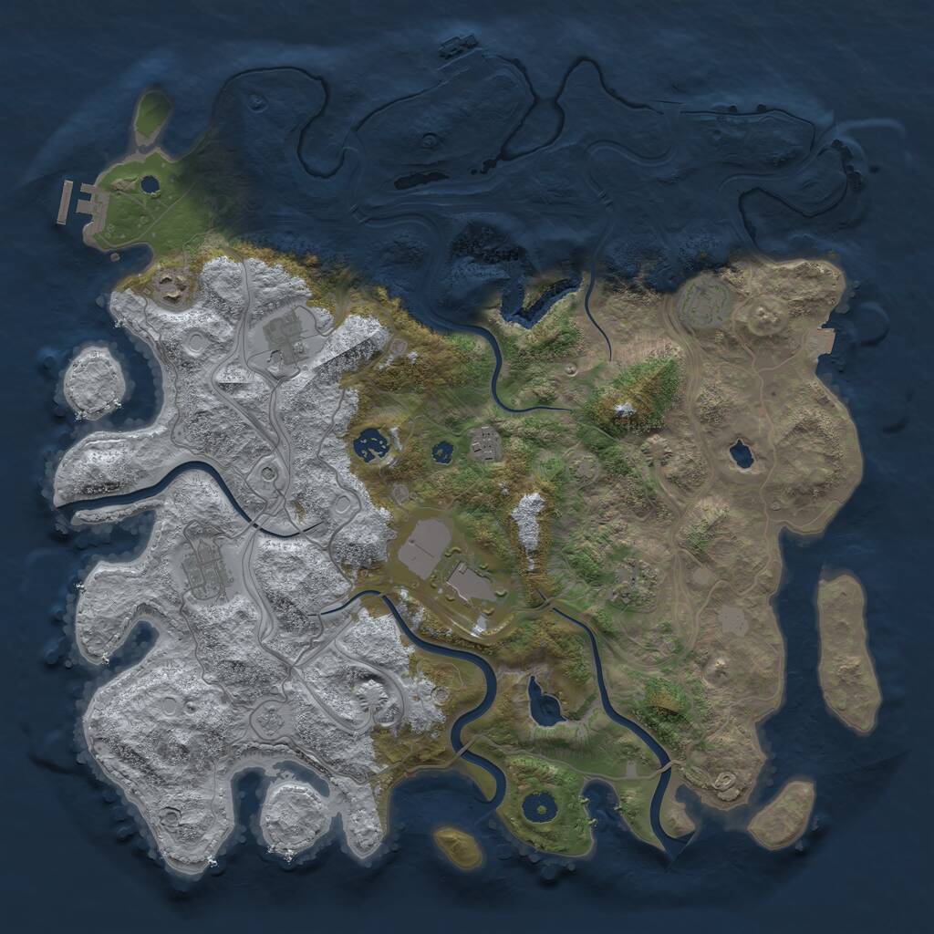 Rust Map: Procedural Map, Size: 4250, Seed: 6245746, 14 Monuments
