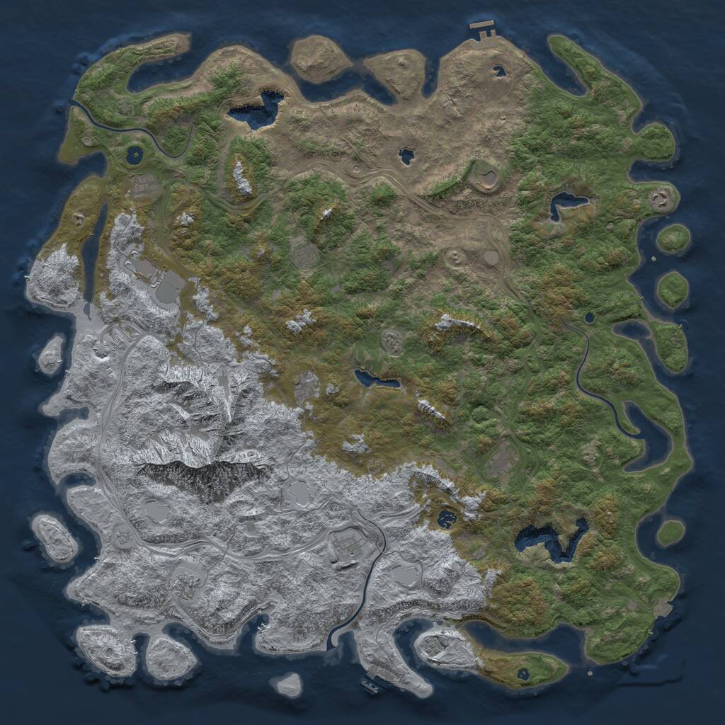 Rust Map: Procedural Map, Size: 6000, Seed: 91875949, 17 Monuments
