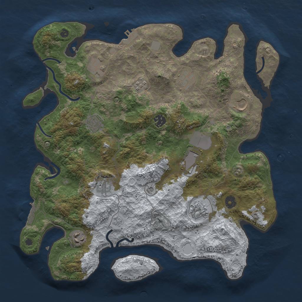 Rust Map: Procedural Map, Size: 3750, Seed: 1433103172, 19 Monuments