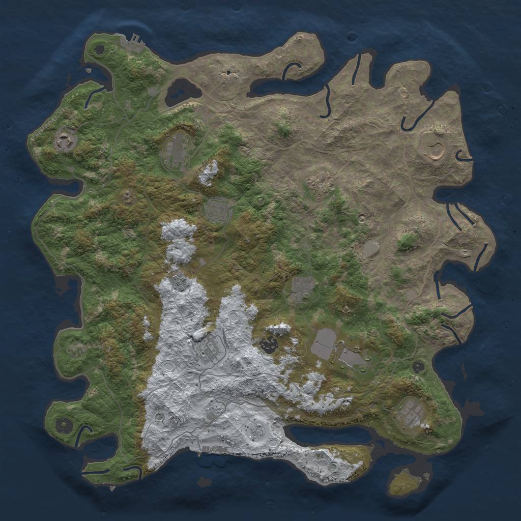Rust Map: Procedural Map, Size: 4500, Seed: 4491019, 20 Monuments