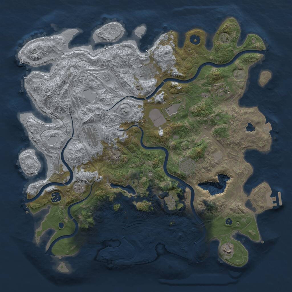 Rust Map: Procedural Map, Size: 4250, Seed: 2591013, 14 Monuments