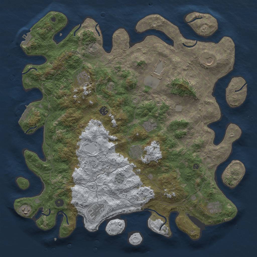 Rust Map: Procedural Map, Size: 4500, Seed: 20067, 19 Monuments
