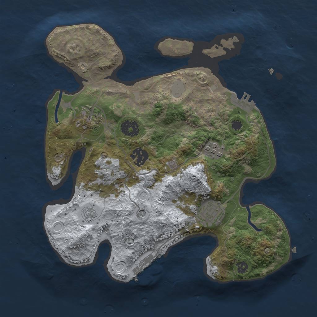 Rust Map: Procedural Map, Size: 2711, Seed: 33, 13 Monuments