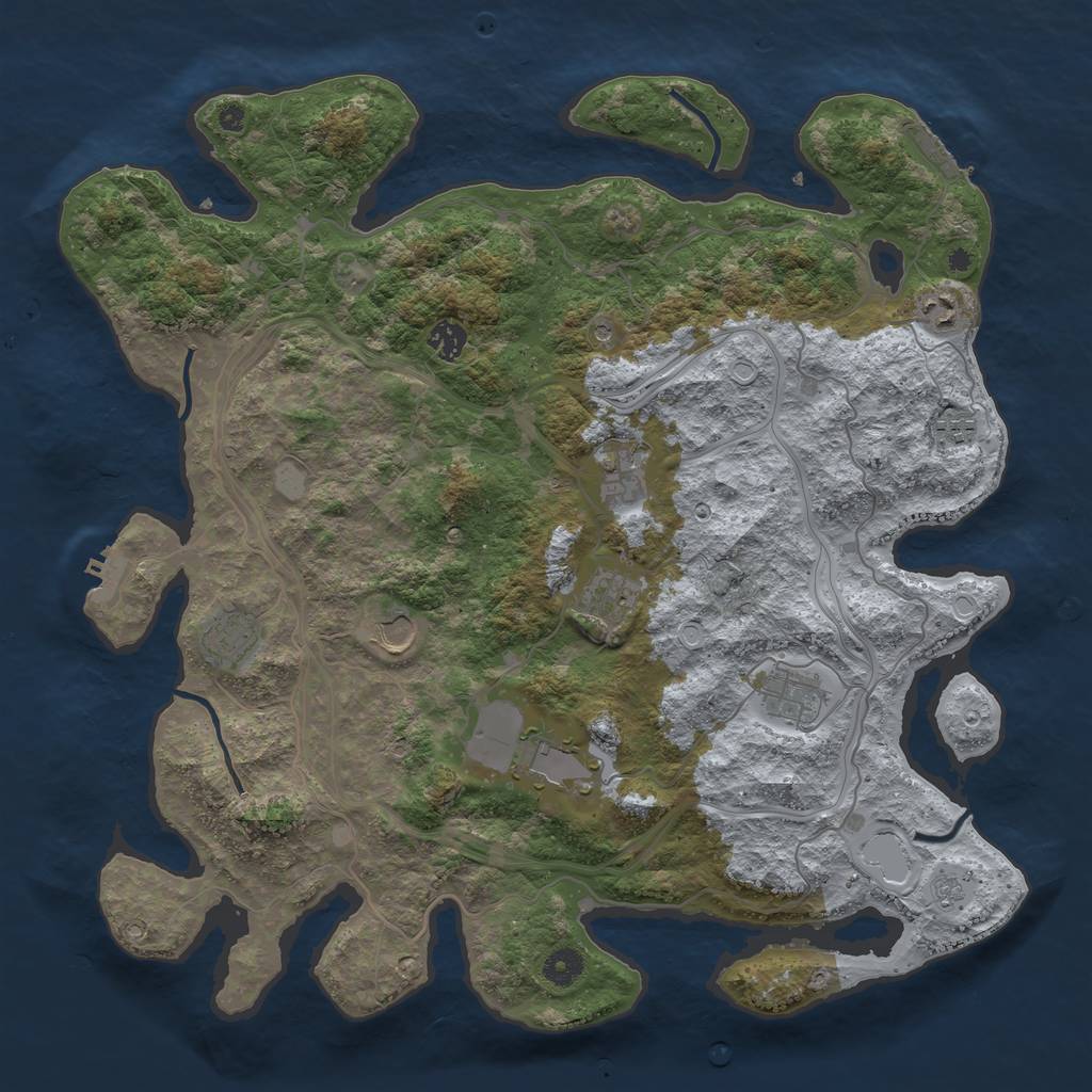 Rust Map: Procedural Map, Size: 4250, Seed: 940425, 16 Monuments