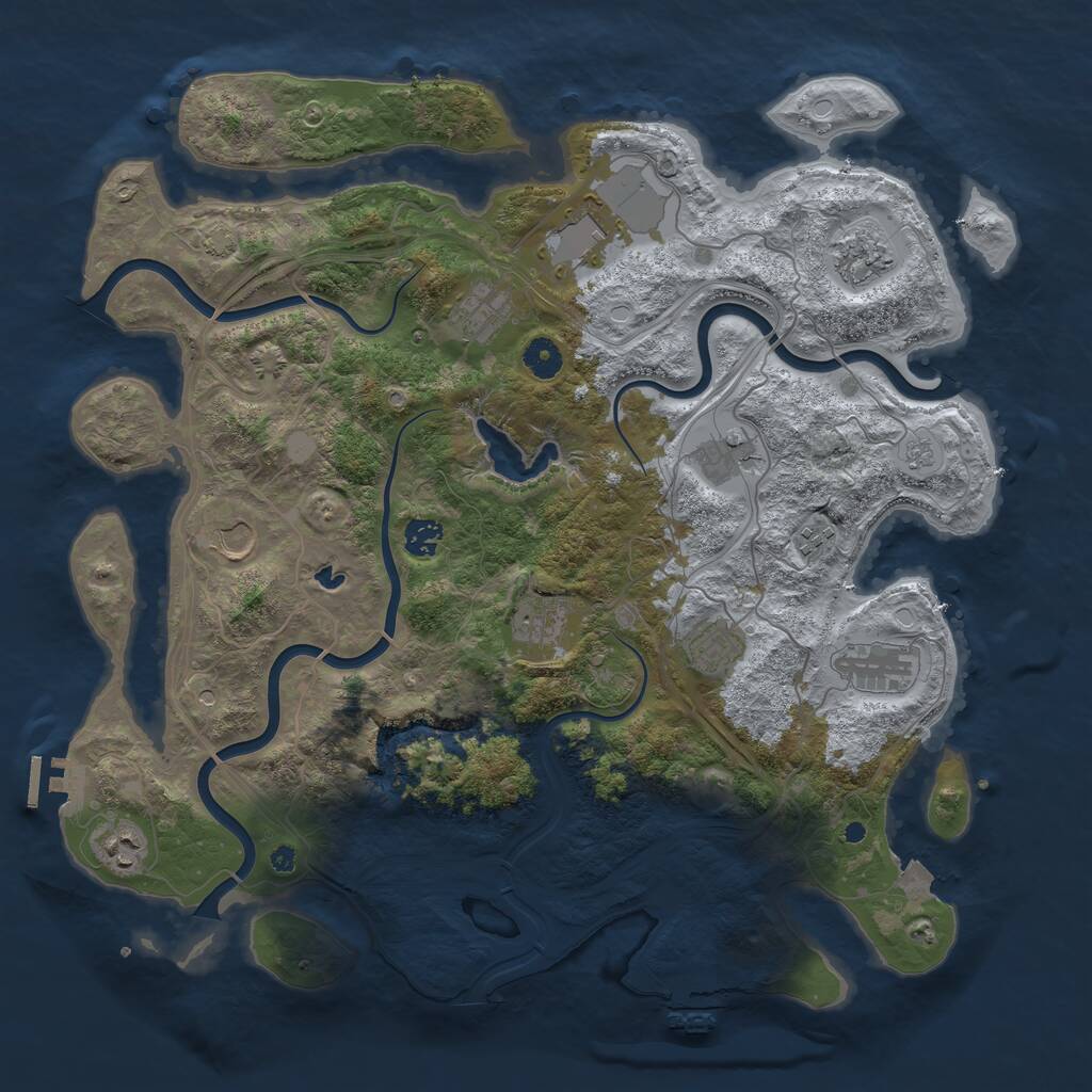 Rust Map: Procedural Map, Size: 4250, Seed: 4281023, 17 Monuments