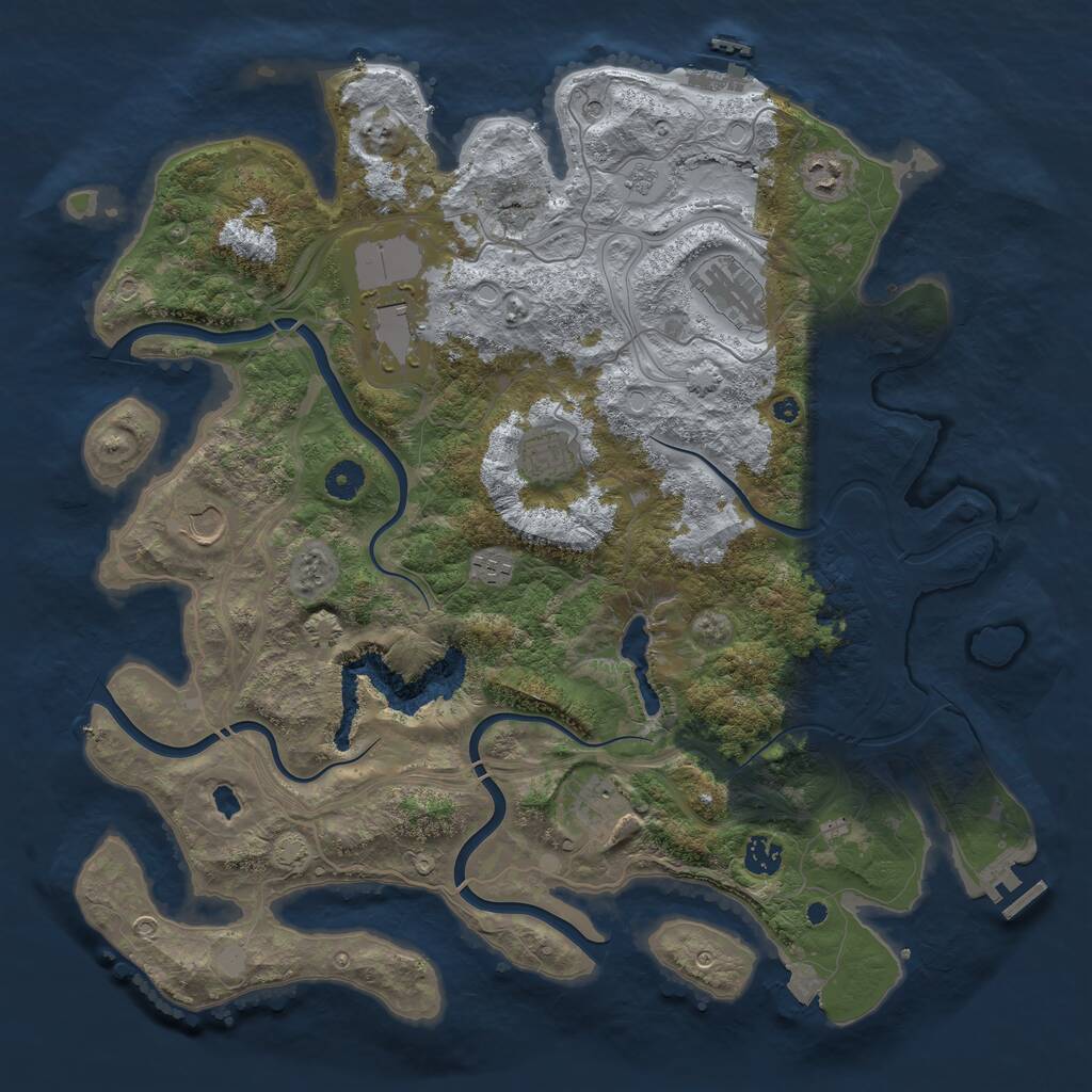 Rust Map: Procedural Map, Size: 4250, Seed: 950527, 14 Monuments
