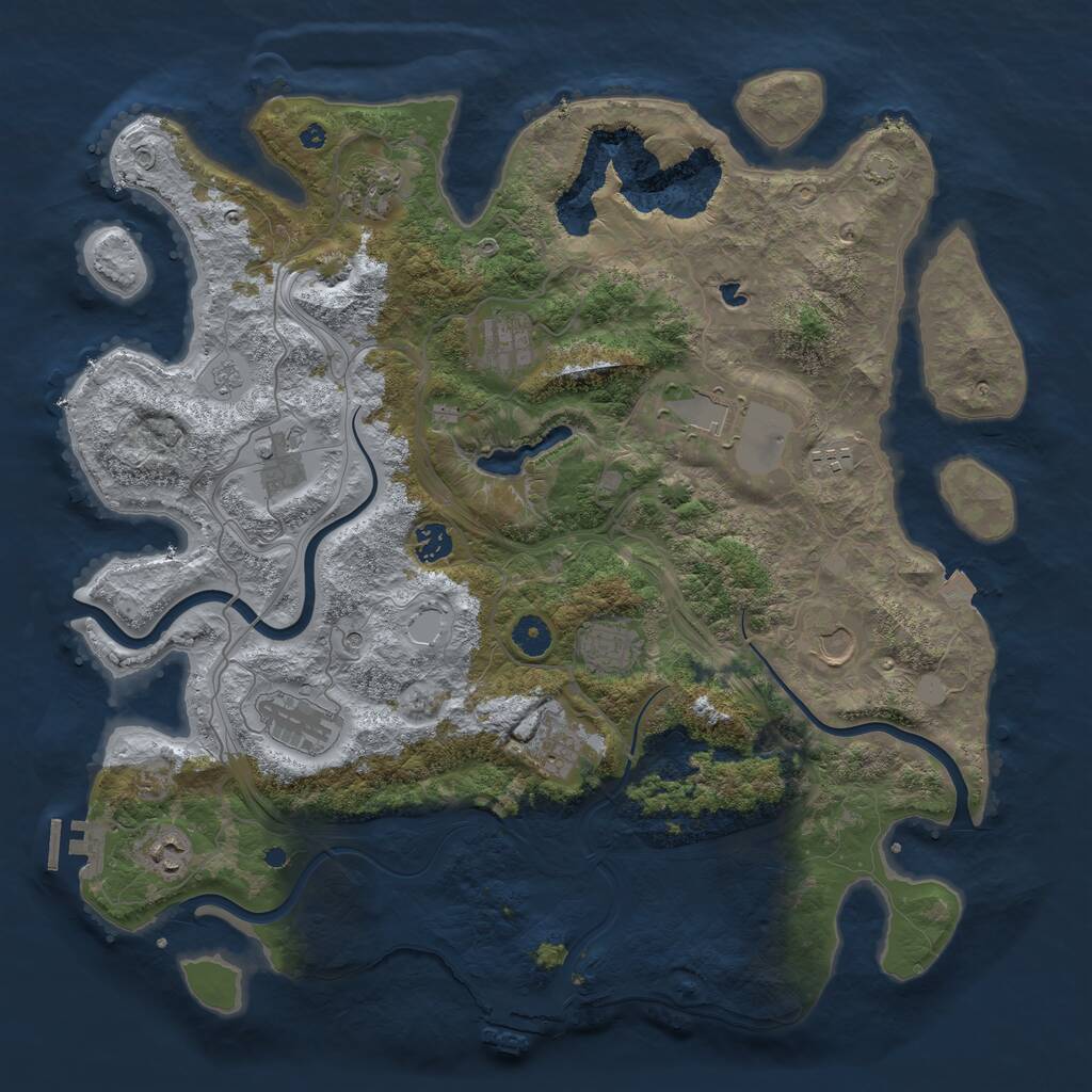 Rust Map: Procedural Map, Size: 4250, Seed: 1885326, 17 Monuments