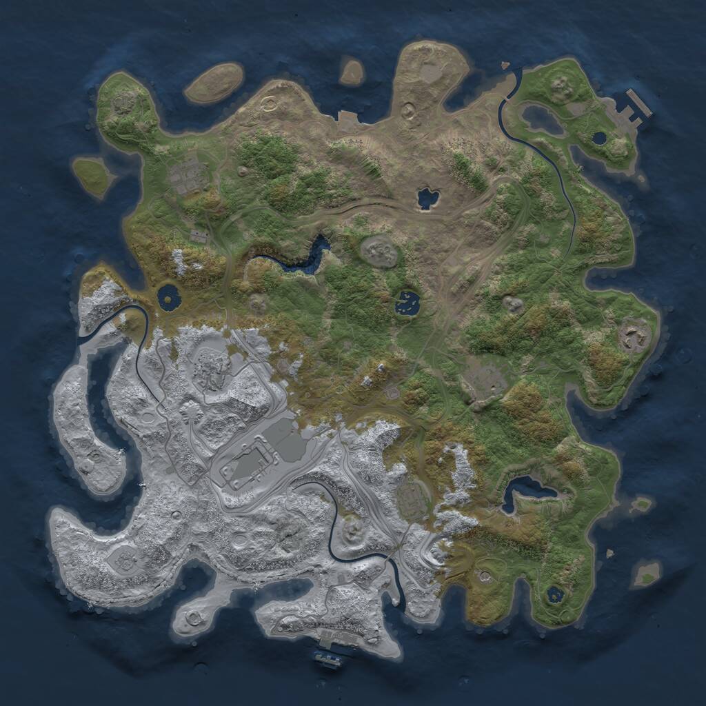 Rust Map: Procedural Map, Size: 4250, Seed: 2208911, 13 Monuments