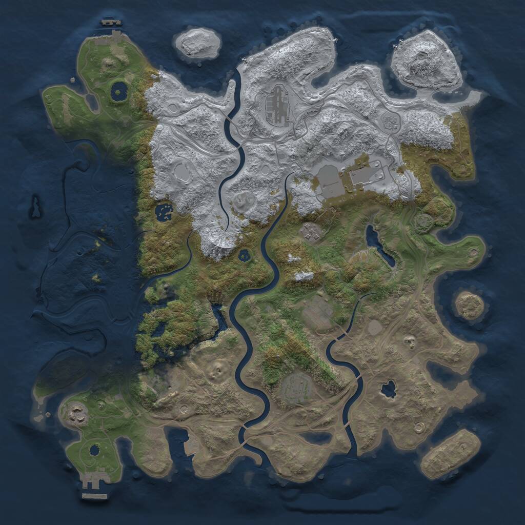 Rust Map: Procedural Map, Size: 4250, Seed: 4240197, 14 Monuments