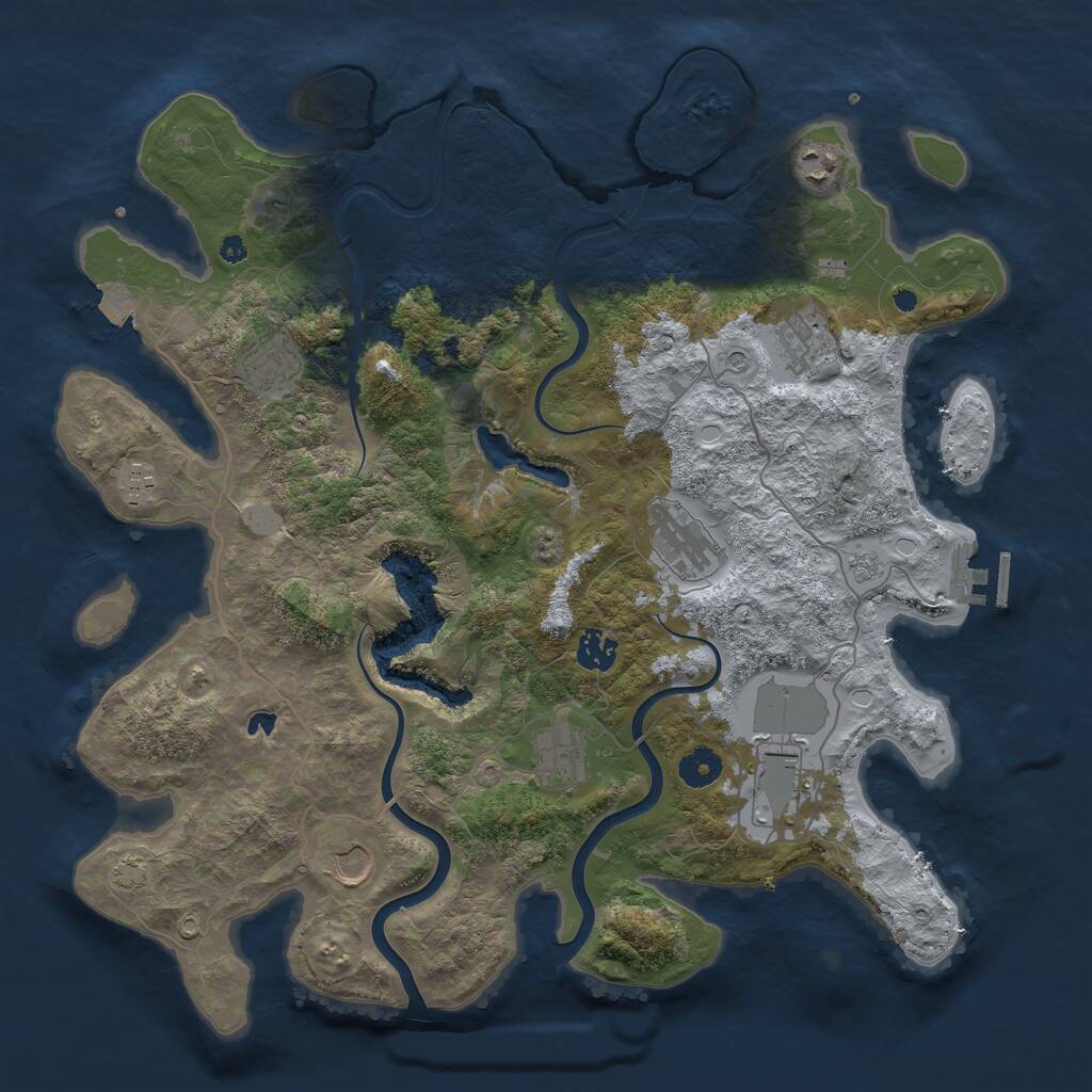 Rust Map: Procedural Map, Size: 4000, Seed: 1372985240, 14 Monuments