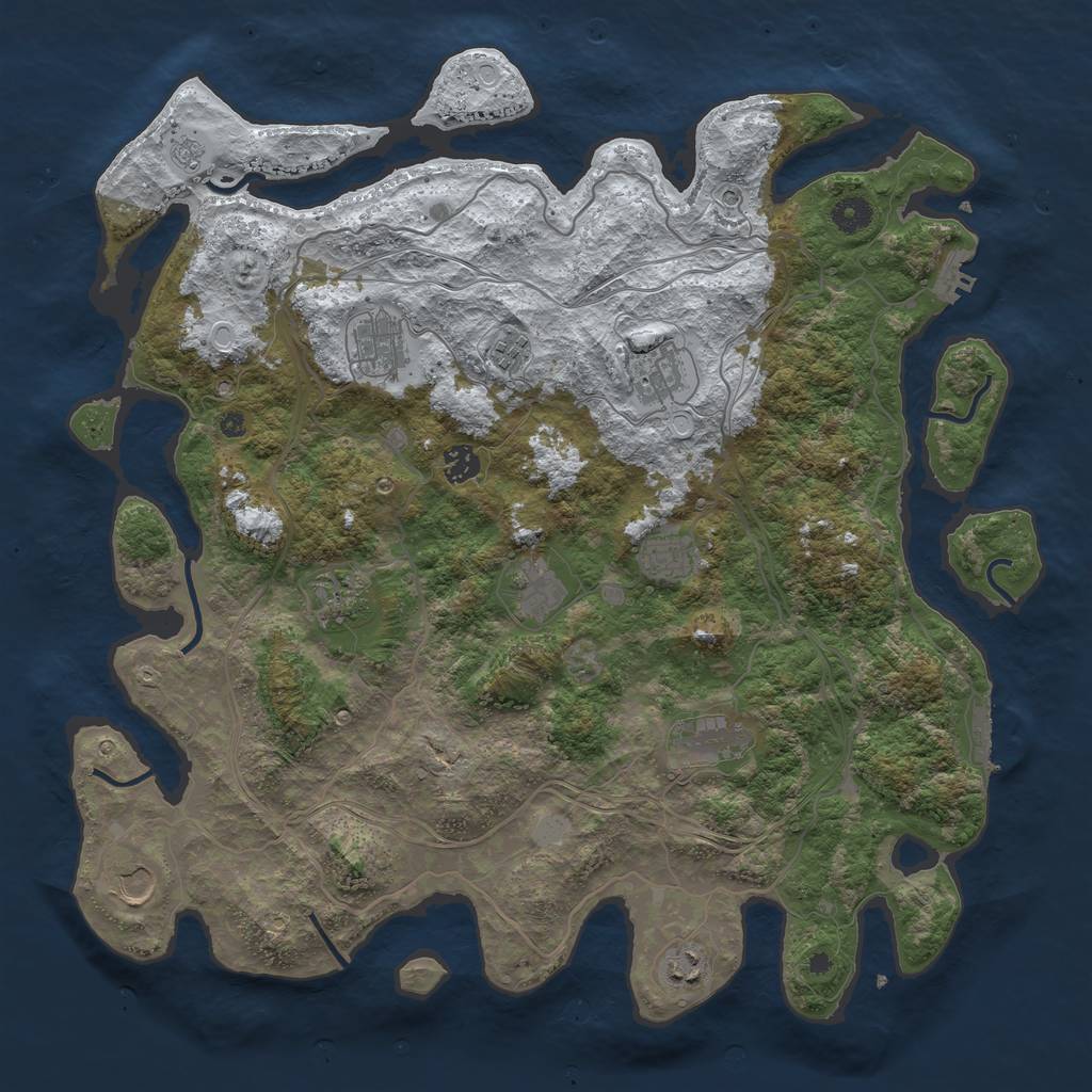 Rust Map: Procedural Map, Size: 4250, Seed: 6112920, 19 Monuments