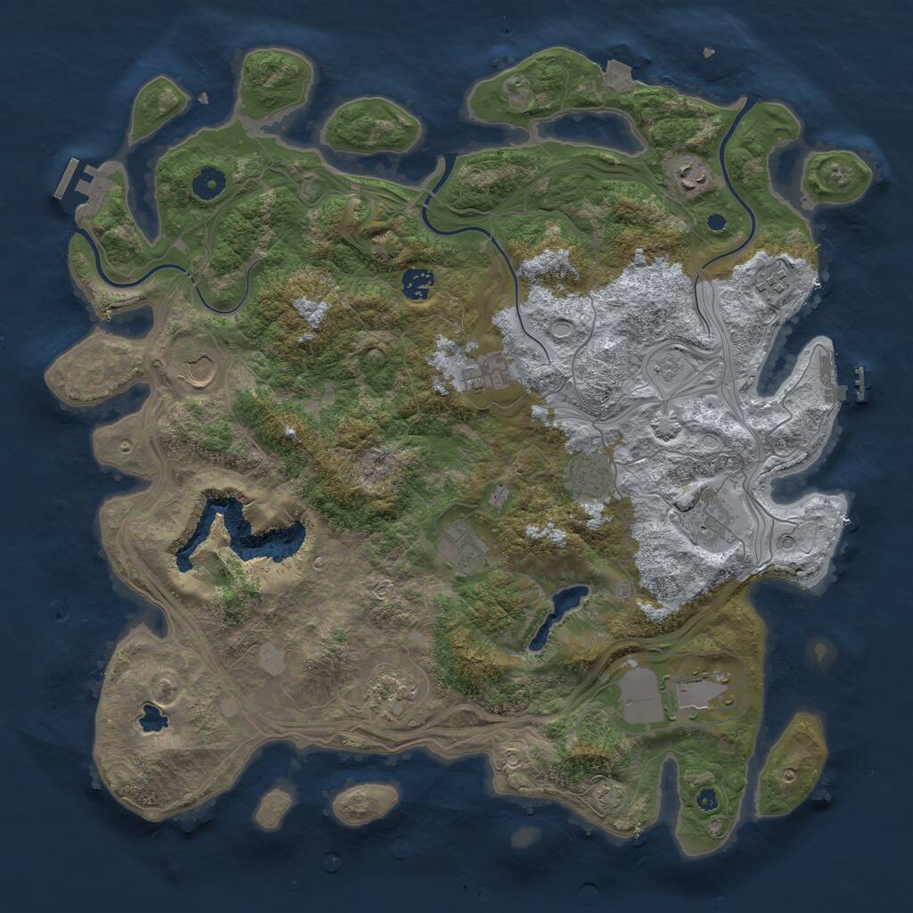Rust Map: Procedural Map, Size: 4250, Seed: 2554238, 16 Monuments